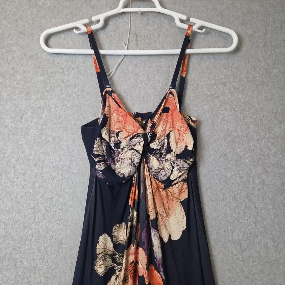 Tommy Bahama Blue Orchid Rua Sleeveless Twist Front Maxi Dress Women's M Stretch - Picture 3 of 11